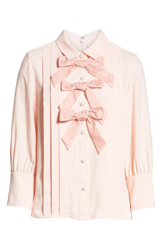 Bow Front Blouse_Pink Chintz_$79
